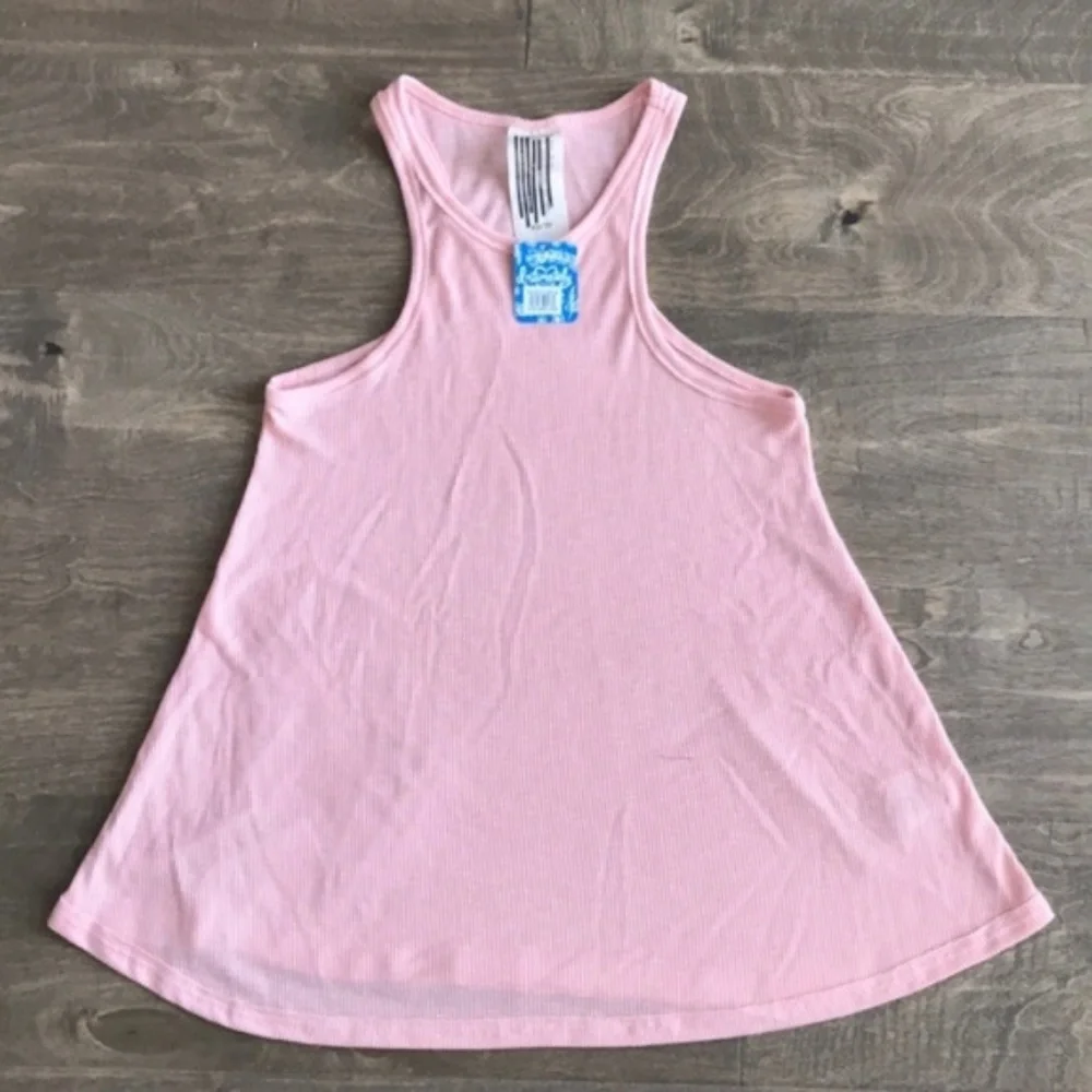 Free People Pink Ribbed Racerback Tank Top - Picture 2 of 4